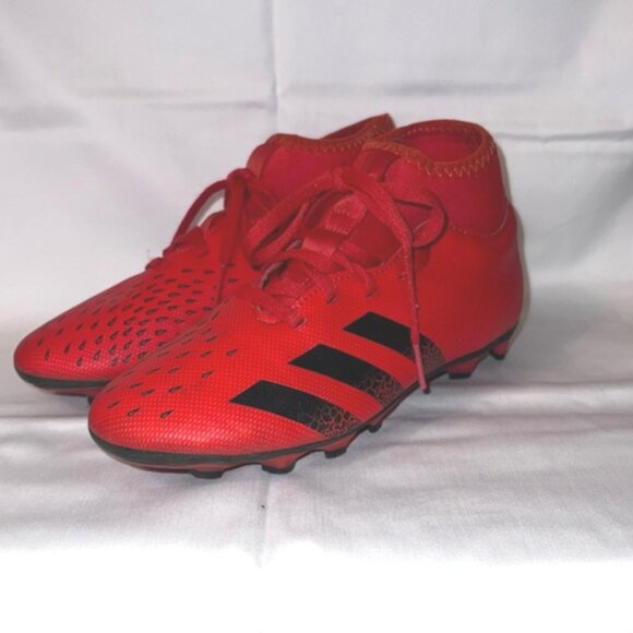 Adidas Kids Red and Black Sneakers Cleats Youth Size 3 - Picture 3 of 13